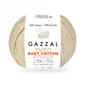 Пряжа Gazzal Baby Cotton XL 3445XL (сгущеное молоко)