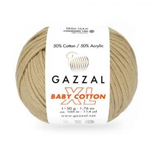 Пряжа Gazzal Cotton XL 3424XL (бежевый)