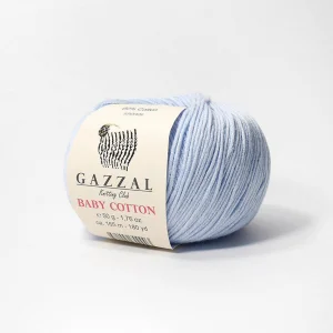 Пряжа Gazzal Baby Cotton 3429 (голубой)
