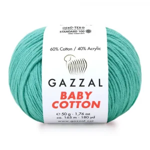 Пряжа Gazzal Baby Cotton 3426 (светло-бирюзовый)