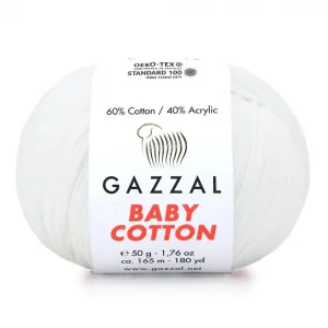 Пряжа Gazzal Baby Cotton 3432 (белый)