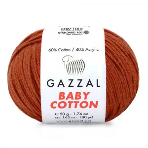 Пряжа Gazzal Baby Cotton 3453 (терракотовый)