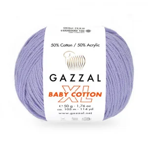 Пряжа Gazzal Cotton XL 3420XL (сиреневый)