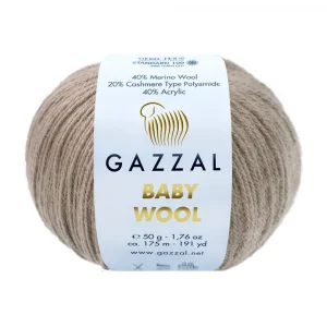 Пряжа Gazzal Baby Wool 835 (т.бежевый)