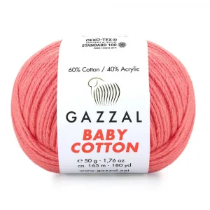 Пряжа Gazzal Baby Cotton 3435 (лососевый)