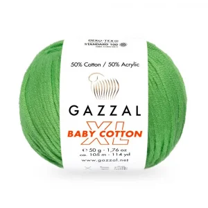 Пряжа Gazzal Baby Cotton XL 3448XL (зелень)