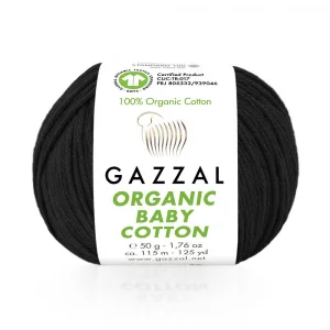 Пряжа Gazzal Organic Baby Cotton 430 (черный)