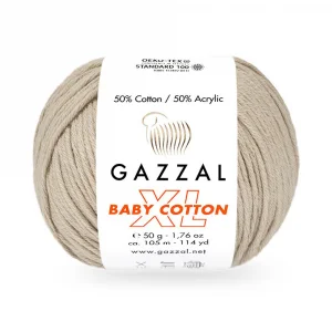 Пряжа Gazzal Cotton XL 3446XL (св.бежевый)
