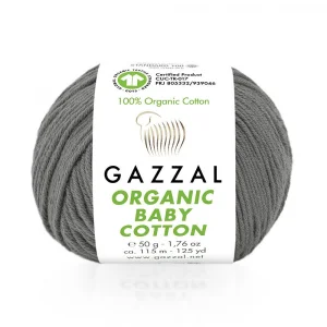 Пряжа Gazzal Organic Baby Cotton 435 (темно-серый)