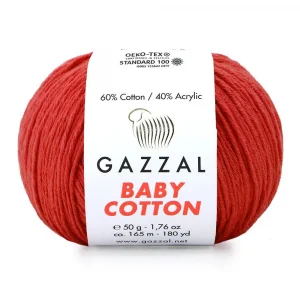 Пряжа Gazzal Baby Cotton 3418 (красный)