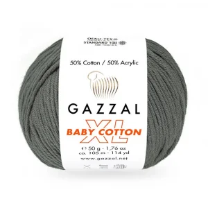 Пряжа Gazzal Baby Cotton XL 3450XL (серый)