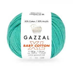 Пряжа Gazzal Baby Cotton XL 3426XL (светло-бирюзовый)
