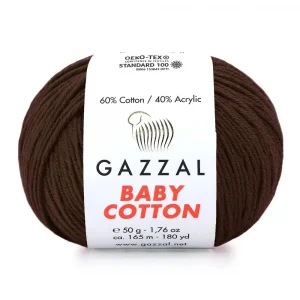 Пряжа Gazzal Baby Cotton 3436 (шоколад)