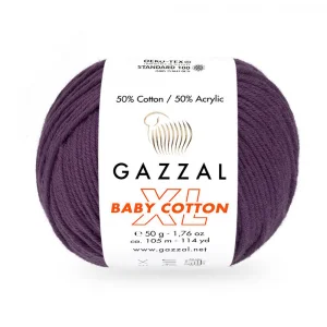 Пряжа Gazzal Cotton XL 3441XL (т.сиреневый)