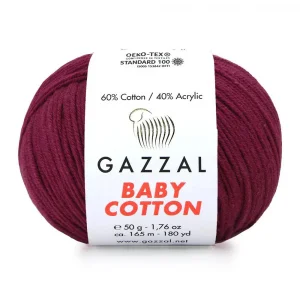 Пряжа Gazzal Baby Cotton 3442 (рубин)