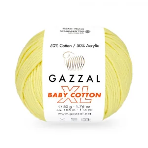 Пряжа Gazzal Baby Cotton XL 3413XL (светло-желтый)