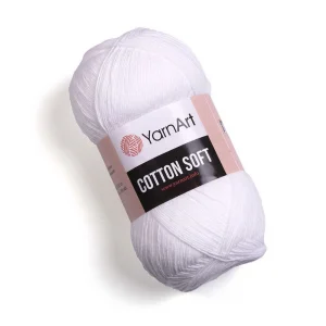 Пряжа YarnArt Cotton Soft 62 (белоснежный)