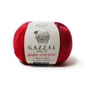 Пряжа Gazzal Baby Cotton 3439 (алый)