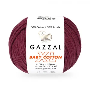Пряжа Gazzal Cotton XL 3442XL (малиновый)