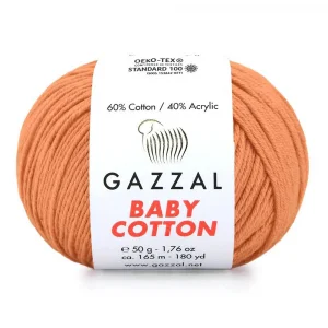 Пряжа Gazzal Baby Cotton 3465 (светло-оранжевый)
