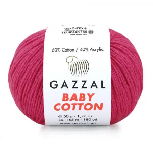 Пряжа Gazzal Baby Cotton 3415 (фуксия)