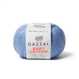 Пряжа Gazzal Baby Cotton 3423 (голубой)