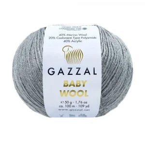 Пряжа Gazzal Baby Wool XL 818XL (серый)