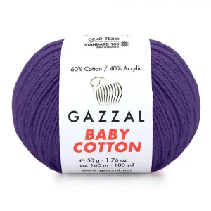 Пряжа Gazzal Baby Cotton 3440 (фиолетовый)