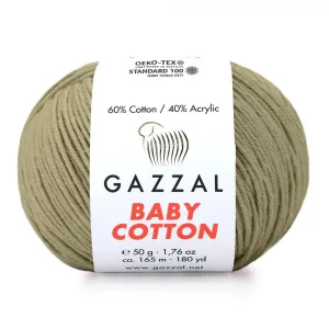 Пряжа Gazzal Baby Cotton 3464 (оливковый)