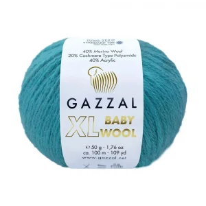 Пряжа Gazzal Baby Wool XL 832XL (светлая бирюза)