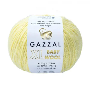 Пряжа Gazzal Baby Wool XL 833XL (светло-желтый)