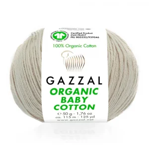 Пряжа Gazzal Organic Baby Cotton 444 (бежевый)