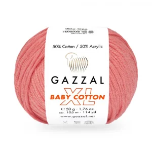 Пряжа Gazzal Baby Cotton XL 3435XL (лососевый)