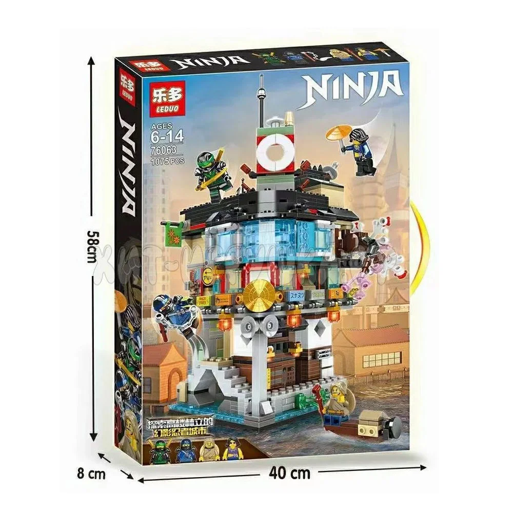 Конструктор LEDUO Ninja 76063 Мини Ниндзяго Сити, 1075 деталей фото 2