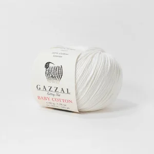 Пряжа Gazzal Baby Cotton 3410 (супер белый)