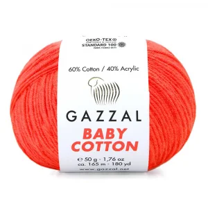 Пряжа Gazzal Baby Cotton 3459 (коралловый)