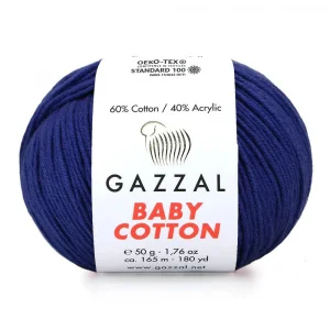 Пряжа Gazzal Baby Cotton 3438 (темно-синий)