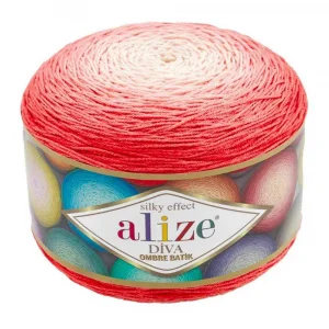 Пряжа Alize Diva Ombre Batik 7381 (красный омбре)