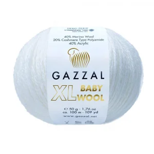 Пряжа Gazzal Baby Wool XL 801XL (белый)