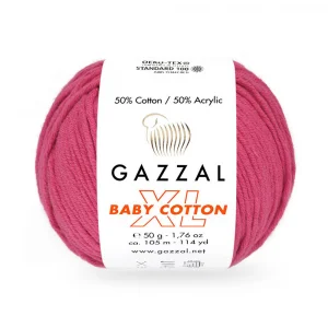 Пряжа Gazzal Baby Cotton XL 3415XL (фуксия)