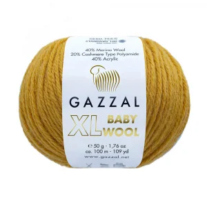 Пряжа Gazzal Baby Wool XL 842XL (жетлый)
