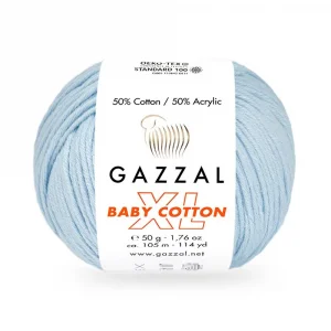 Пряжа Gazzal Baby Cotton XL 3429XL (светло-голубой)