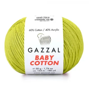 Пряжа Gazzal Baby Cotton 3457 (оливковый)