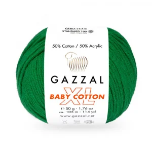 Пряжа Gazzal Cotton XL 3456XL (зеленый)