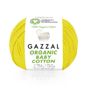 Пряжа Gazzal Organic Baby Cotton 420 (желтый)